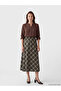 Plaid Skirt with Elastic Waist