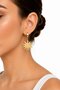 316L Steel Gold Color Sun Model Eye Engraved Women's Earrings - 2