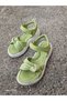Genuine Leather Orthopedic Sole Velcro Girls' Sandals Green