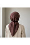 Madame Polo Brown Color Lara Crowfoot Patterned Cotton Soft Jacquard Scarf Alinda Series - 2