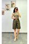 Cotton Fabric Shorts with Pockets and Belt Detail - 3