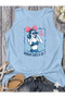 Retro Woman Printed Summer Sleeveless Crew Neck Women's Tshirt