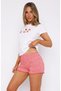Women's Casual Crop T-Shirt Slim Fit Printed 100% Cotton Modern Combination - 2