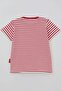 Boy's T-Shirt with Patches and Stripes, 1-3 Years Old, Red - 2