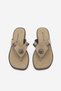 Women's Flip-Flops with Thick Straps and Ethnic Buckle, Casual Slippers, Vontis Beige Suede - 7