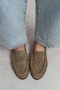 Naty Dark Beige Suede Genuine Leather Women's Loafer Shoes - 8