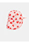 Pink Strawberry Patterned Baby Girl Cap Hat with Neck Protection - 4