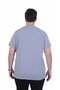 Men's Large Size Crew Neck T-Shirt One Time 26156 Gray Melange - 3