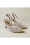 Dantele Metal Toe Detailed Lace Heeled Shoes - 5