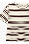 Crew Neck Short Sleeve Striped Oversize T-Shirt - 3