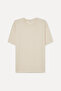 Men's Ecru Comfort Fit Textured Crew Neck T-Shirt