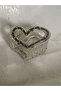 Heart Model Stone Detailed Bone Buckle Transparent Patterned Hairpin 6 cm - 7