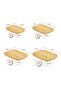 Glass Storage Container 640 ml Rectangular Borosilicate Storage Container with Wooden Lid BGC52 - 3
