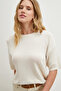 Crew Neck Knitwear T-Shirt Ecru