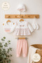 Seasonal 5 Piece Newborn Baby Girl Hospital Discharge Bodysuit Set Cotton 0-3 Months Boxed - 2