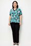 V-Neck Patterned Blouse - 3