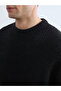 Black crew neck Corded Fabric men's sweater from gülis store - 3