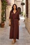 Shirt Collar Side Slit Safari Sleeve Dress