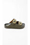 Women's Gold Double Buckle Anatomical Comfortable Stylish Soft Sole Slippers - 3