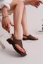 Verona Brown Flip-Flop Sandals with Buckle Detail - 2