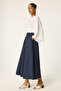 Long Skirt with Elastic Waist Pockets - 3