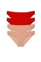 Glb-Stl41414 4 Pieces Eco Set Lycra Women's Slip Panties Red Skin