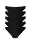Glb-Stl41414 5 Pieces Super Eco Set Lycra Women's Slip Panties Black