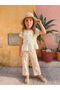 Ecru Floral Girl's T-Shirt and Pants - 4