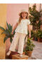 Ecru Floral Girl's T-Shirt and Pants - 3
