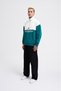 Men's Yoke Detail Sweatshirt Oil Green-Ecru - 6
