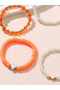 Pack of 5 - Beaded Bracelet with Heart Charms - 8