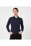 Navy Blue Unisex Polo Collar Long Sleeve T-Shirt Basic, Work, School Wear - 2