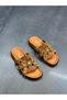 Terra Tan Suede Genuine Leather Pin-On Casual Slippers - 6