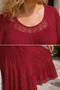 - Bohemian Lace Detailed Flounced Viscose Maxi Dress O1703-Red - 8