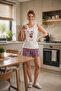 Women's Summer Pajama Set with Straps, Zero Sleeve Top and Shorts, Comfortable Home Wear Sleep Set - 2