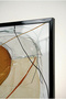 Modern Glass Table with Tile and Anthracite Gray Design - Black Metal Framed Table for Home, Work, and School - 4
