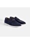 Men's Navy Blue Suede Loafer with Metal Accessories