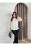 Women's Soft Satin Textured Gold Foil Button Detailed Stylish Shirt