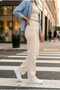Lya Drdn High Waist Star Cream Lycra Mom Jean Pants Full Fit - 4