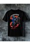 Azrail Flame Horse Printed Oversize T-Shirt