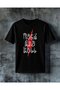 Red Lightning Bolt Printed Oversized T-Shirt