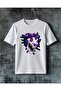 Demon Head Magenta Printed Oversize T-Shirt