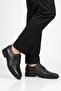 Black Genuine Leather Lace-Up Men's Classic Shoes