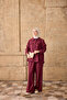 Women's Double Pocket Look Button Detail Suit Burgundy - 2