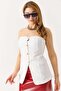 Woman's strapless corset blouse white - 3