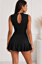 Women's New Season Elegant Textured Short Sandy Dress - 3