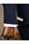 Slim Fit Double-Breasted Pointed Collar Flap Pocket Men's Suit Navy Blue T20139-02 - 5