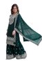 Green Faux Georgette Kurti Sharara & Dupatta - HRT7581 | Green-Size:M-38-Inches - 3