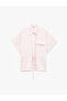 Aerobin Fabric Pocketed Short Sleeve Shirt with Waist Tie Detail - 3