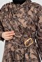 Half Buttoned Buckle Detail Winter Tunic Dress - 5
